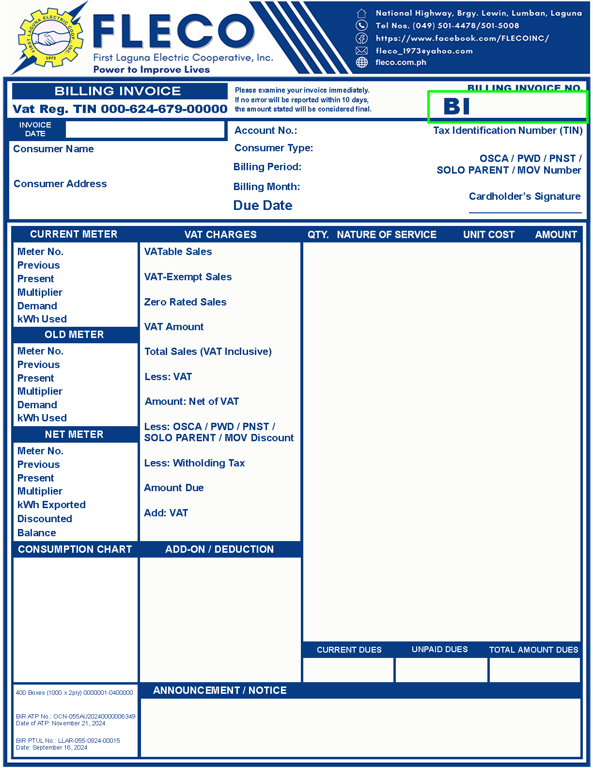 Billing Invoice